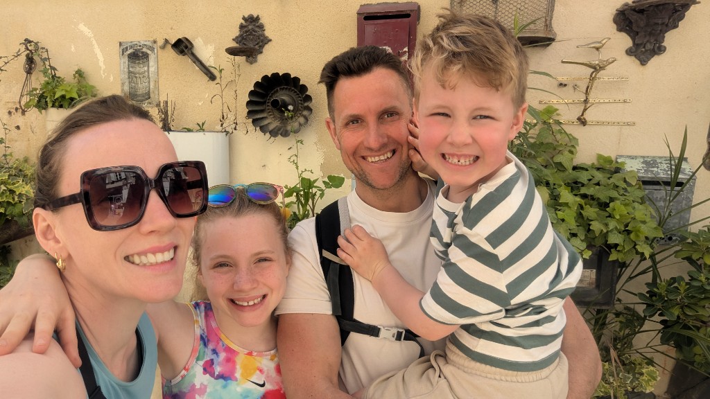 Family exploring Europe