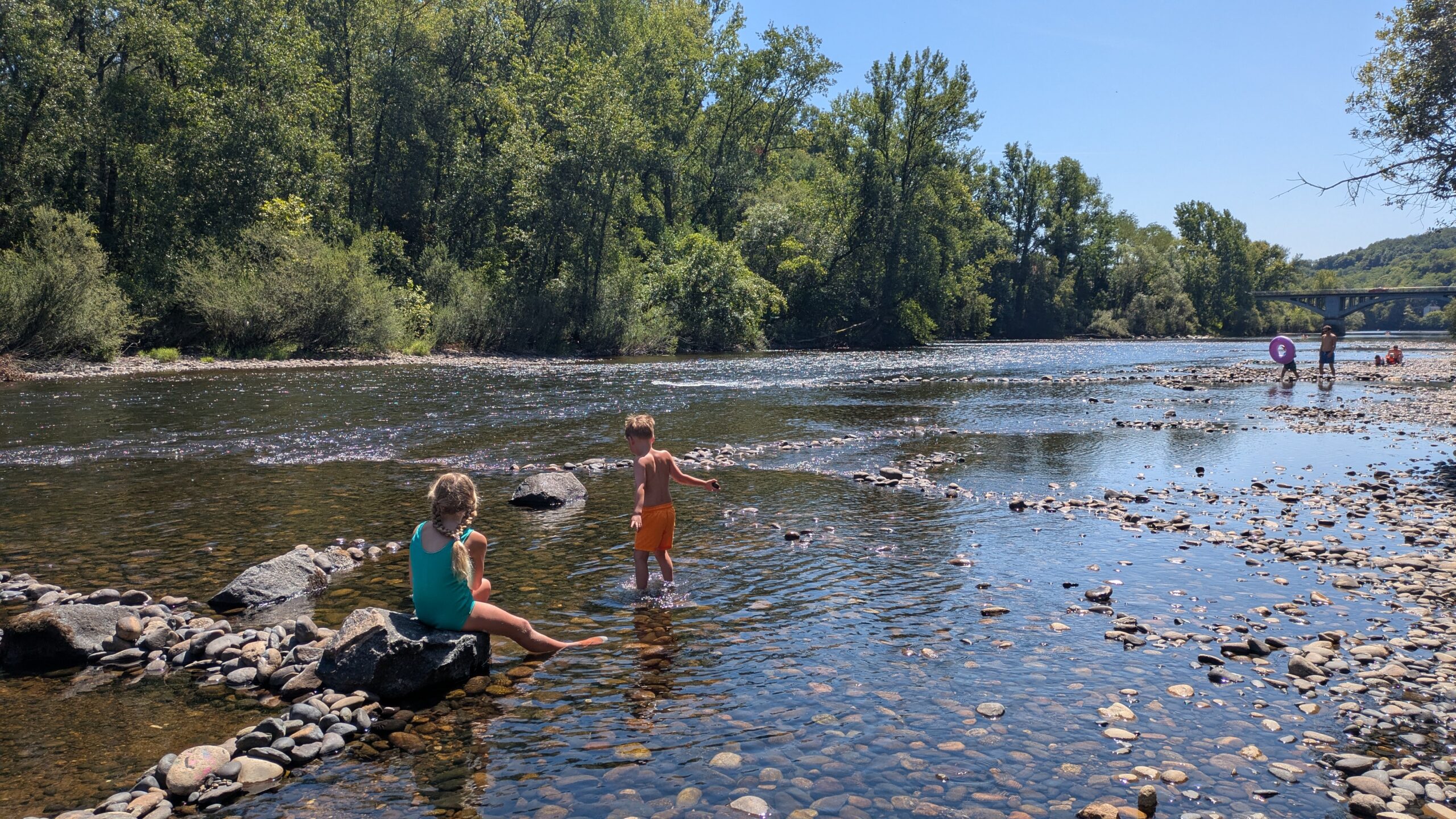 Family day by the river